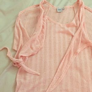 ASOS Women’s open sleeve top - tie (Peach)